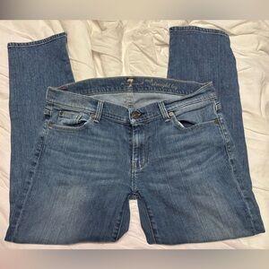 7 For All Mankind (7FAM) Straight Leg Denim Crop Size 31